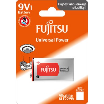 Fujitsu Universal Power alkalická baterie 9V, blistr 1ks