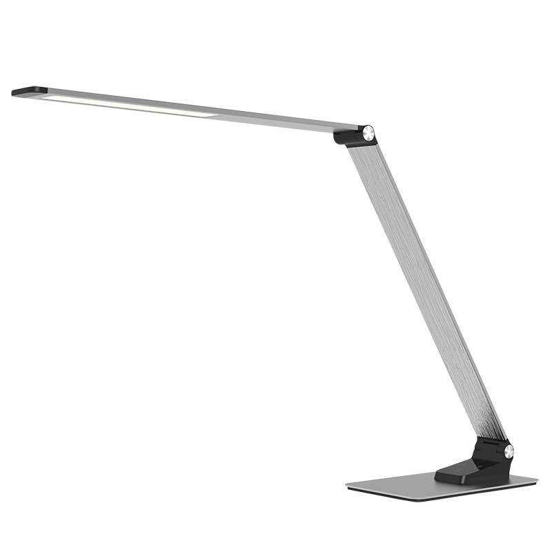 Solight LED stolní lampička stmívatelná, 11W, změna chromatičnosti, broušený hliník, stříbrná
