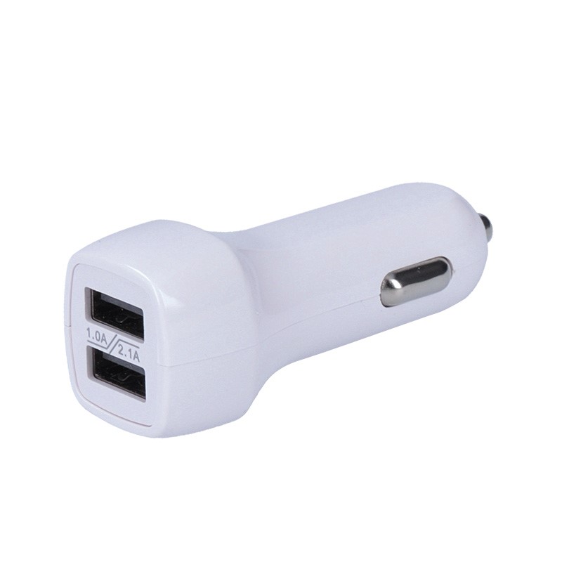 Solight USB nabíječka, autoadaptér, 2x USB, max. 3100 mA, 12 - 24V DC, bílá