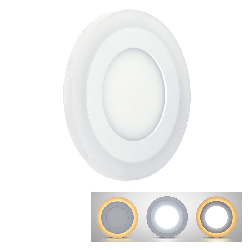 Solight LED podsvícený panel, podhledový, 12W+4W, 900lm, 4000K, kulatý