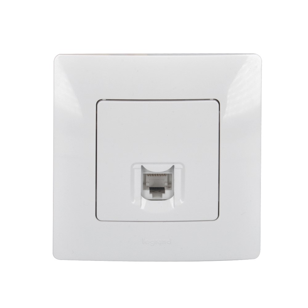 Solight zásuvka Legrand Niloé RJ45, UTP Cat 5e, bílá, včetně rámečku