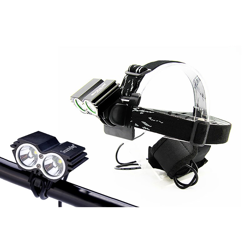 Solight nabíjecí LED cyklo a čelová svítilna, 1100lm, 2x Cree XML-T6 LED, Li-Ion