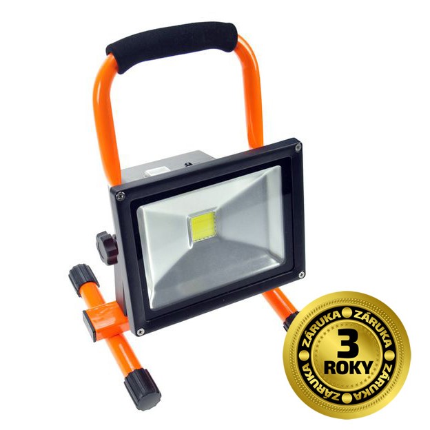 Solight LED reflektor 20W, přenosný, nabíjecí, 1600lm, oranžovo-černý