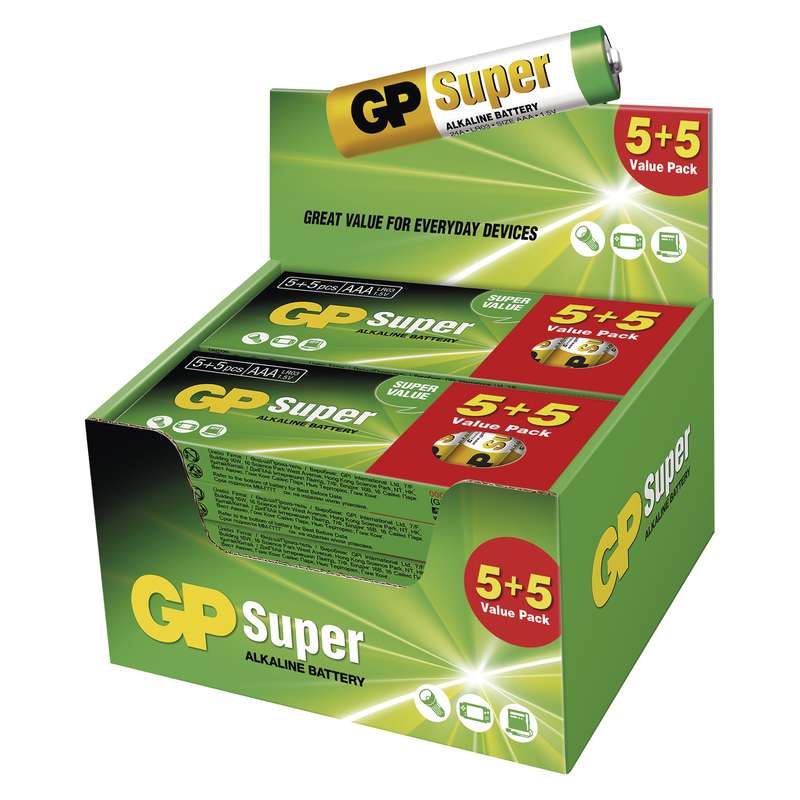 Alkalická baterie GP Super LR03 (AAA), display box