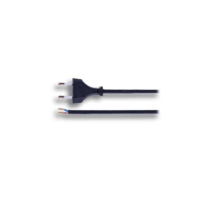 Solight flexo šňůra, 2x 0,75mm2, černá, plochá, 2m