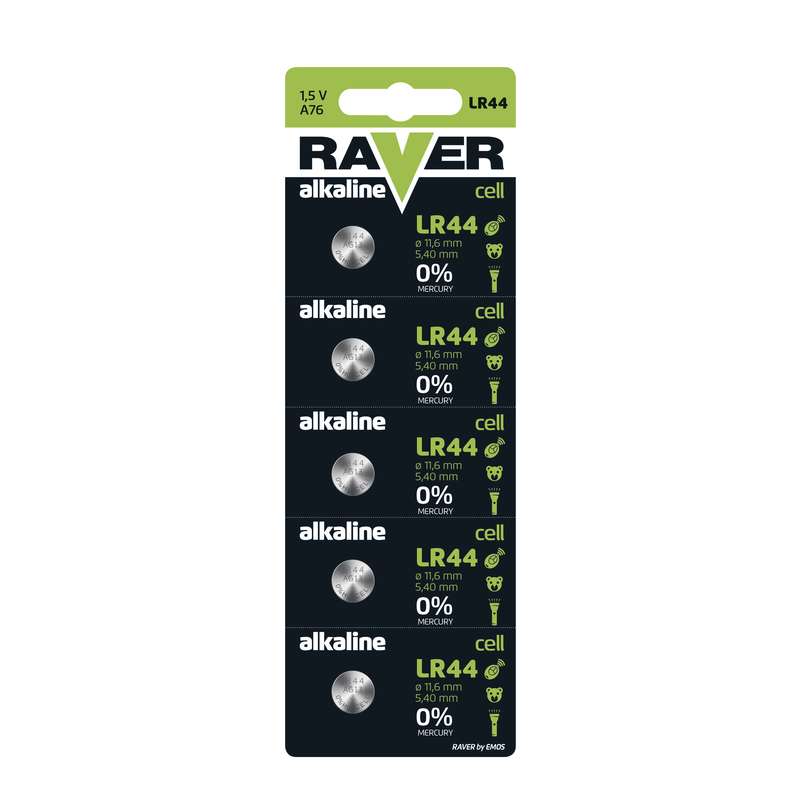 Alkalická knoflíková baterie RAVER LR44 (A76), blistr